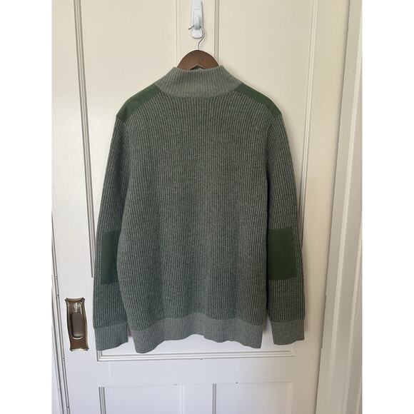 Brooks Brothers Wool High V-neck Striped Sweater Mens Size XL Green Preppy NWT - Picture 2 of 7